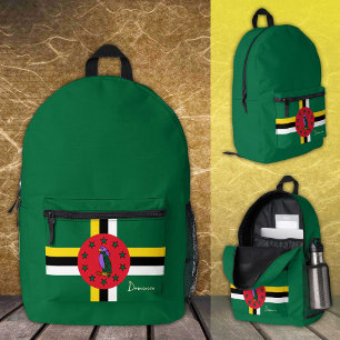 Mochila Impresa Dominica, mochila, bandera de Dominica / patriota