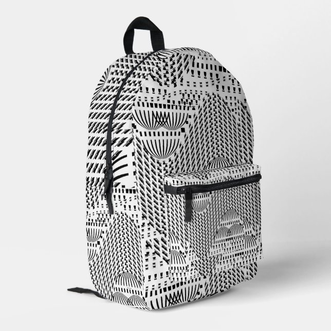 MOCHILA IMPRESA DOMINIOS NEGROS Y BLANCOS (Esquina izquierda trasera)