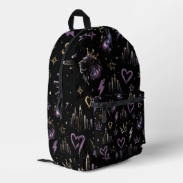 Mochila Impresa Doodle Cósmico de Graffiti Urbano