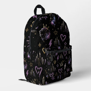 Mochila Impresa Doodle Cósmico de Graffiti Urbano