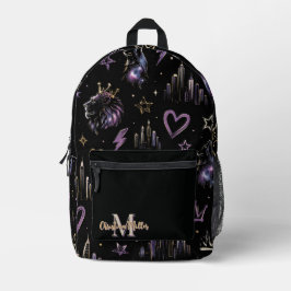 Mochila Impresa Doodle Cósmico de Graffiti Urbano Personalizado