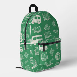 Mochila Impresa Doodle de la Escuela Verde