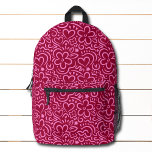 Mochila Impresa Doodle moderno de corazón de flor rosa rojo capric<br><div class="desc">La moderna mochila patterm Doodle de flor roja de flor blanca de estilo contemporáneo presenta un diseño contemporáneo de doodle de flores y corazón en rojo y rosa. Fabuloso como regalo para la familia y amigos por cumpleaños,  Navidades,  vacaciones y más. Creado por Evco Studio www.zazzle.com/store/evcostudio</div>