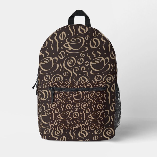 Mochila Impresa Doodles de café (Anverso)