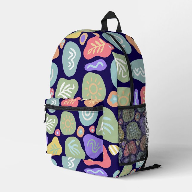Mochila Impresa Doodles de ensueño - Diseño del Motivo de la Natur (Esquina derecha trasera )