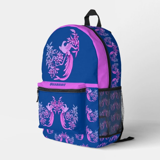 Mochila Impresa Dove On Branch Bird Motif Art Personalizado (Esquina derecha trasera )