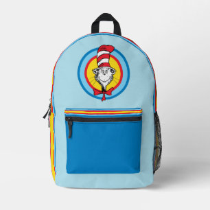 Mochila Impresa Dr. Seuss Gráfico de la cabeza del gato en el so