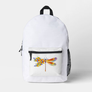 Mochila Impresa Dragón de flores amarillas