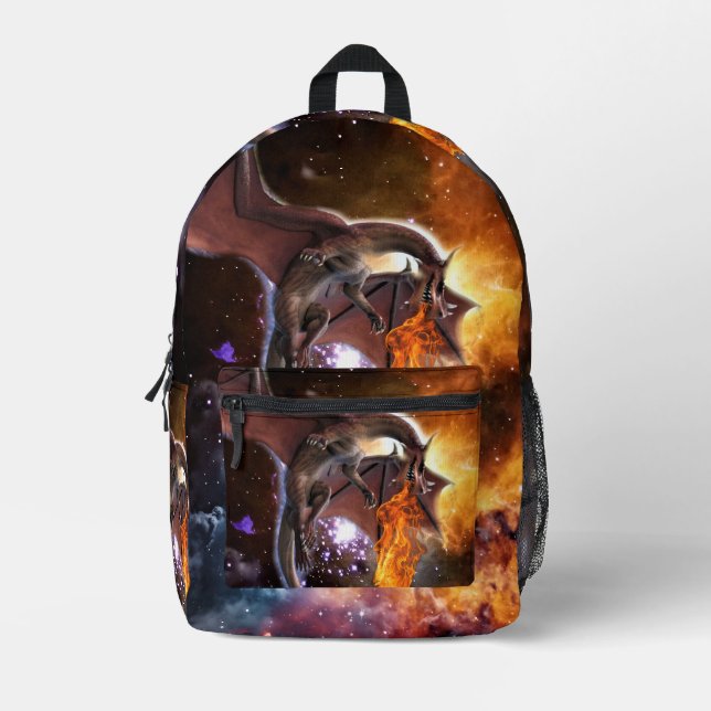 Mochila Impresa Dragón de la Galaxia Estrellada  (Anverso)