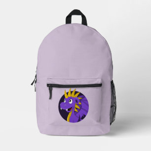 Mochila Impresa Dragón púrpura de dibujos animados