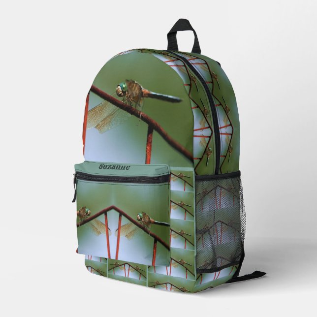 Mochila Impresa Dragonfly on Wire Fence Personalizado (Esquina derecha trasera )