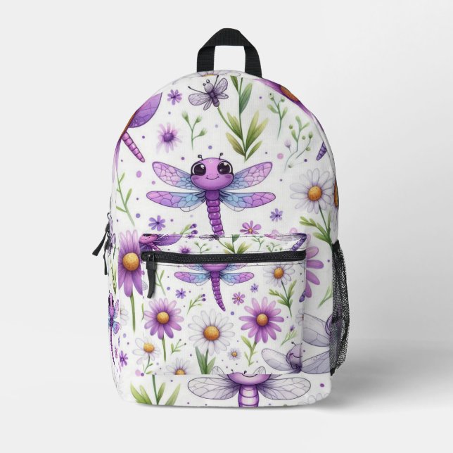 Mochila Impresa Dragonfly púrpura (Anverso)