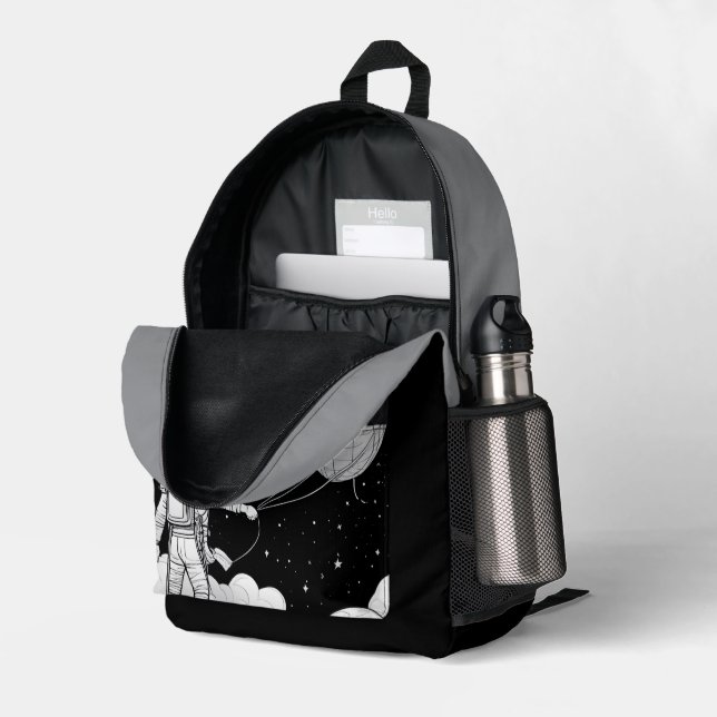 Mochila Impresa Dreaming Astronaut in the Universe (Esquina trasera derecha (abierta))