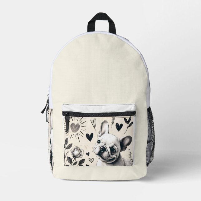 Mochila Impresa Dreamy Frenchie (Anverso)