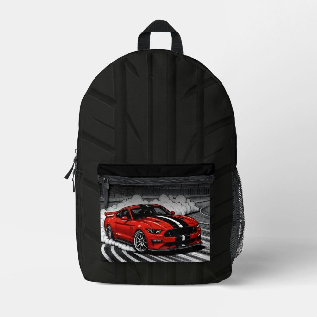 Mochila Impresa Drift Car Red Muscle (Anverso)