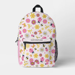 Mochila Impresa Ducha de Bebé Niña Mariquita Rosa