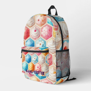 Mochila Impresa Dulce diseño sin costuras de postre de panal de ab