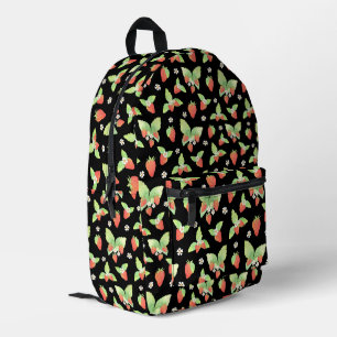 Mochila Impresa Dulce patrón botánico de acuarela de fresa