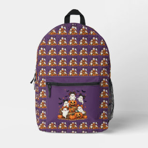 Mochila Impresa Dulces Fantasmas de Halloween con Lazos Coquette y