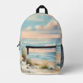 Mochila Impresa Dunas Costeras Pastel Acuarela
