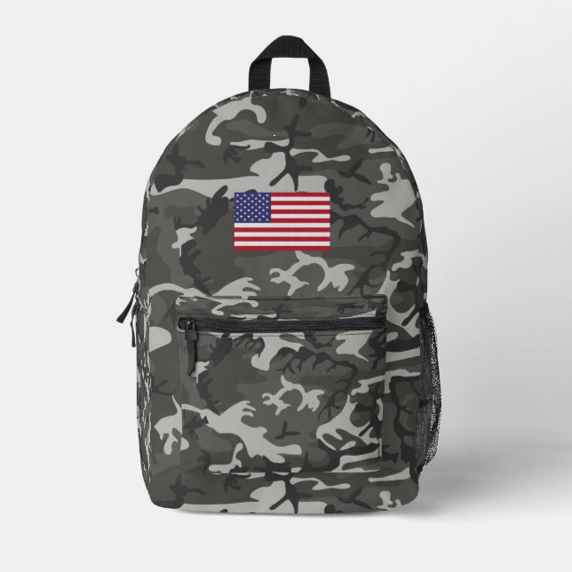 Mochila Impresa e Patrón de Cameo urbano Bandera estadounidense Pa (Anverso)