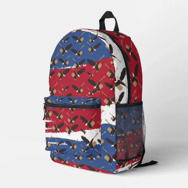 Mochila Impresa Eagle Bird USA Bandera Patriótica Americana (Esquina derecha trasera )