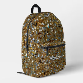 Mochila Impresa Efecto de Partículas Brillantes Simuladas Elegante