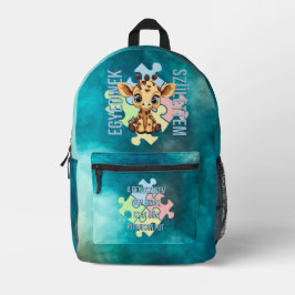 Mochila Impresa Egyedinek születtem – kedves zsiráfos design