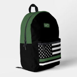 Mochila Impresa Ejército Monogramado Ejército Línea Verde delgada