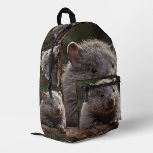 Mochila Impresa El Adorable Y Cuerdo Bebé Australiano Wombat,