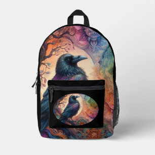 Mochila Impresa El árbol del cuervo de la vida Mandala Pagan