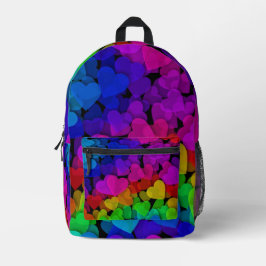 Mochila Impresa El arcoiris de los corazones de los Groovy