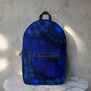 Mochila Impresa El arte de la flor brillante azul berry