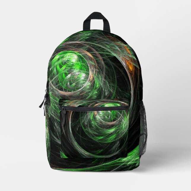 Mochila Impresa El arte del resumen verde mundial (Anverso)