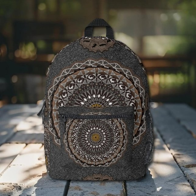 Mochila Impresa El caqui crocodylus porosus mandala (Subido por el creador)