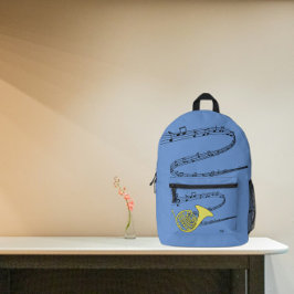 Mochila Impresa El Cuerno de Oro Francés Dibujando Personal De Mús