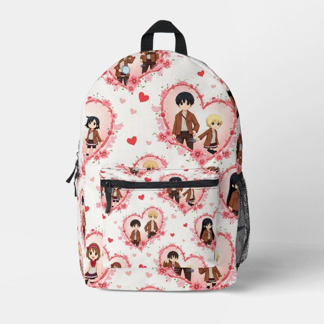 MOCHILA IMPRESA EL DÍA DE SAN VALENTÍN ANIME BACKPACK (Anverso)