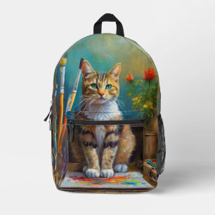 Mochila Impresa El gato artístico