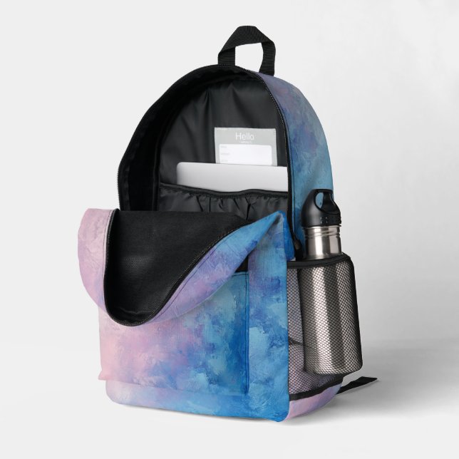 Mochila Impresa El Gótico Kawaii Pastel Patchwork Gótico Creepy (Esquina trasera derecha (abierta))
