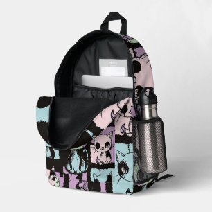 Mochila Impresa El Gótico Kawaii Pastel Patchwork Gótico Creepy