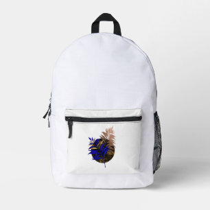 Mochila Impresa El helecho azul en círculo negro