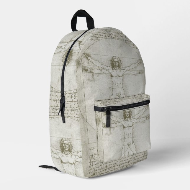 Mochila Impresa El hombre de Vitruvio de Leonardo da Vinci (Esquina izquierda trasera)