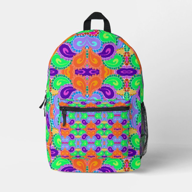 Mochila Impresa El loco Paisley Fun Wild Design (Anverso)