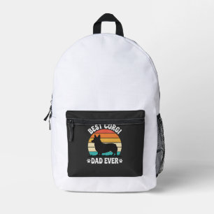 Mochila Impresa El mejor papá Corgi Retro Perro
