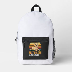 Mochila Impresa El mejor papá de Golden Retriever Retro Perro