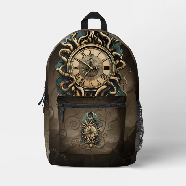 Mochila Impresa El misterioso movimiento de steampunk. (Anverso)