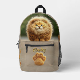 Mochila Impresa El ondulado beige del leopardo con pinturas