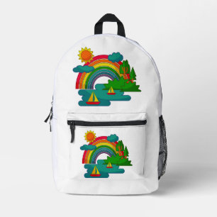 Mochila Impresa El paisaje de los viajes en barco bajo las nubes d