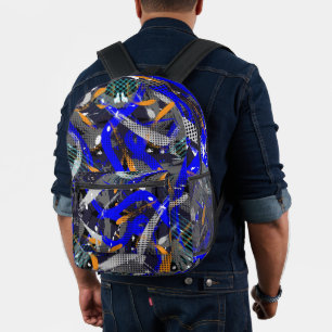 Mochila Impresa El pincel provoca roces de elementos geométricos e