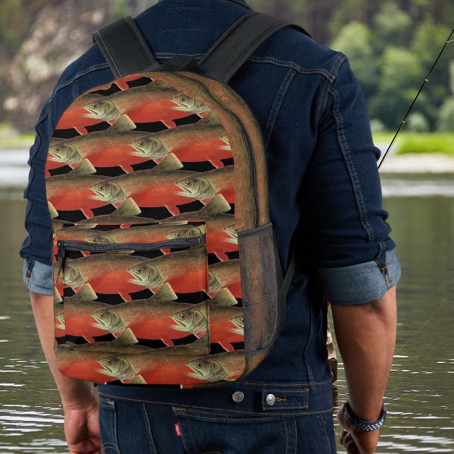 Mochila Impresa El regalo de Salmon para los pescadores negros y r (Subido por el creador)
